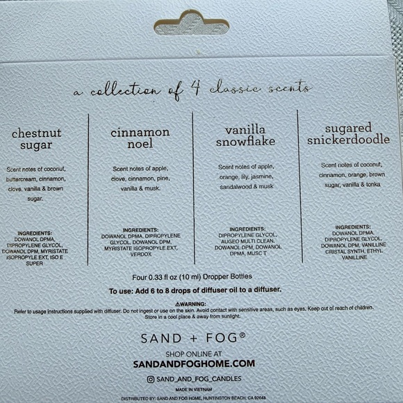 Sand and Fog Fragrance Diffuser Oils Collection of 4 Classic Scents - Picture 2 of 6
